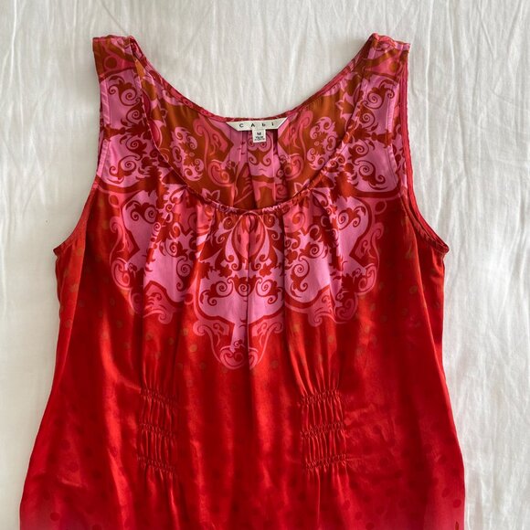 CAbi Red 100% Silk Tank (sz M) - Picture 3 of 6
